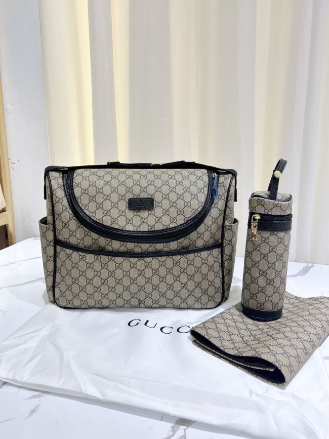 Canvas and split leather baby diaper bag + nursing bottle bag+ cushion, AAA, no box,diaper bag size 42x30x15cm,B98-125