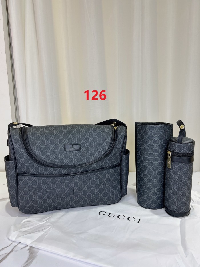 Canvas and split leather baby diaper bag + nursing bottle bag+ cushion, AAA, no box,diaper bag size  42x30x15cm,B98-126