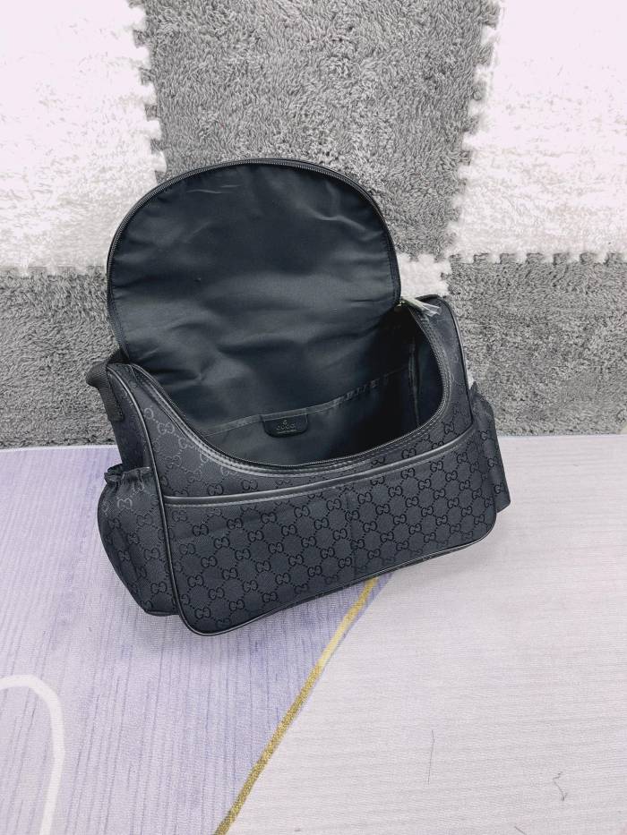 Canvas and split leather baby diaper bag + nursing bottle bag+ cushion, AAA, no box,diaper bag size  42x30x15cm,B98-131