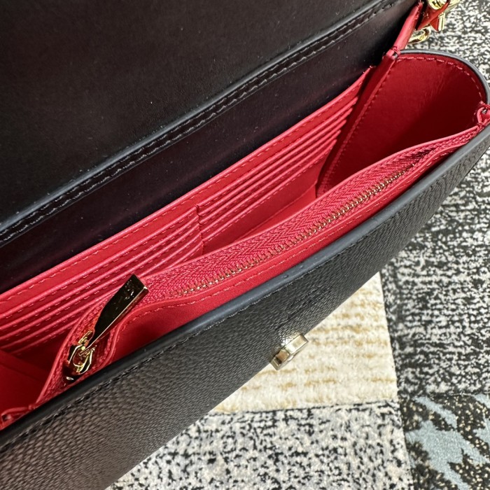 Leather bag ,5A ,size 23.5x6x14cm,with box,  B110-336