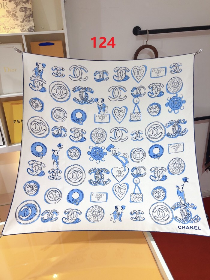 Cotton silk scarf, size 90x90cm, SF20-124-125