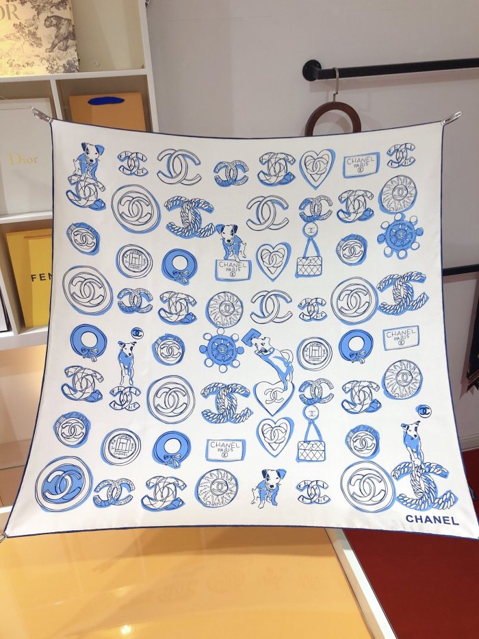 Cotton silk scarf, size 90x90cm, SF20-124-125