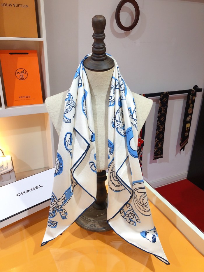 Cotton silk scarf, size 90x90cm, SF20-124-125