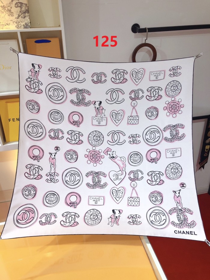 Cotton silk scarf, size 90x90cm, SF20-124-125