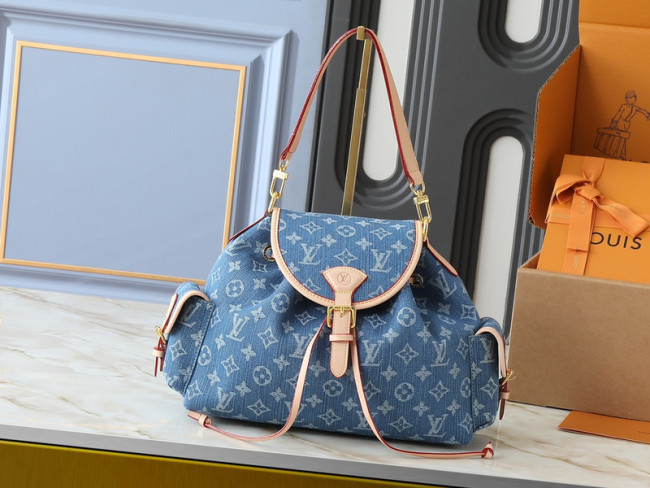 Denim split leather bag ,4A ,size 27x17x12cm,no box, B80-154