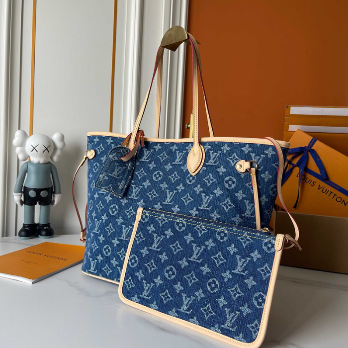 Denim split leather bag ,4A ,size 32x29x17cm,no box,  B80-167-170