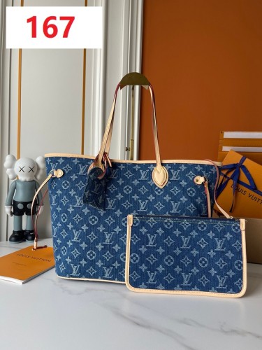 Denim split leather bag ,4A ,size 32x29x17cm,no box,  B80-167-170