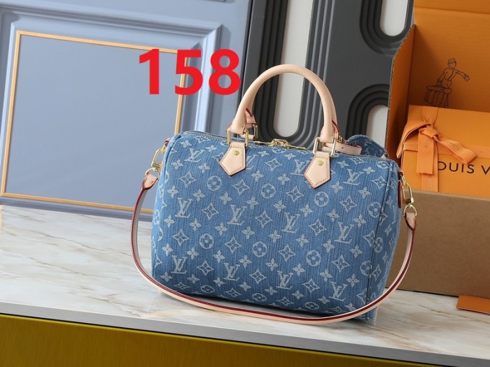 Denim split leather bag ,4A ,size 30x21x17cm,no box,  B80-158