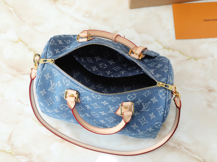 Denim split leather bag ,4A ,size 30x21x17cm,no box,  B80-158