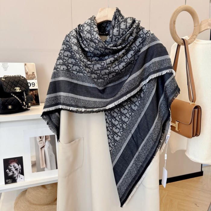 Cashmere cotton scarf for men women, size 140x140cm, no box. SF25-65
