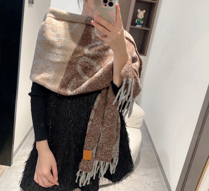 Cashmere cotton scarf for men women, size 47x184cm, no box. SF25-100-103