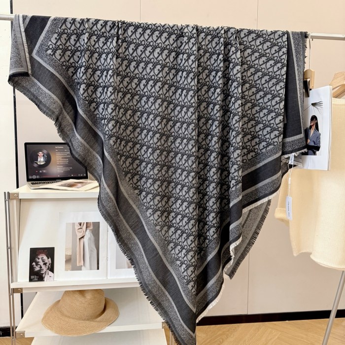 Cashmere cotton scarf for men women, size 140x140cm, no box. SF25-65