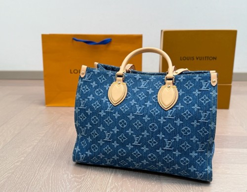 Split leather denim bag ,4A ,size 35x26cm,no box,  B88-356