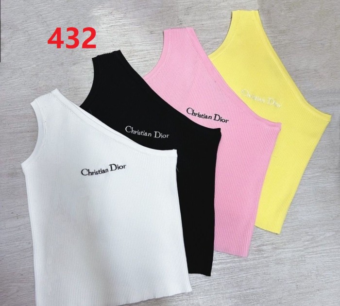 Off-the-shoulder knitted embroidered vest clothes，CL25-432