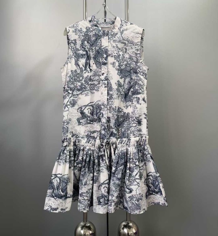 Women's Sleeveless printed dress clothes, S-M-L,CL68-2