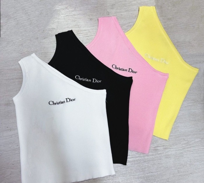 Off-the-shoulder knitted embroidered vest clothes，CL25-432