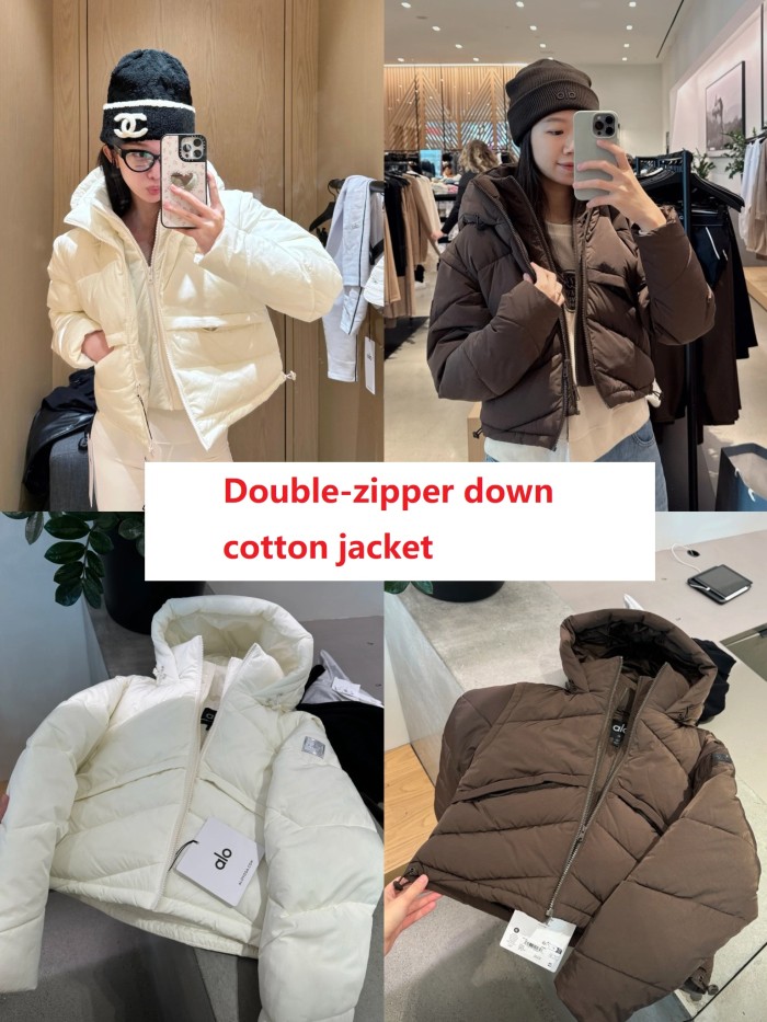 Women double-zipper down cotton jacket clothes， CL88-67