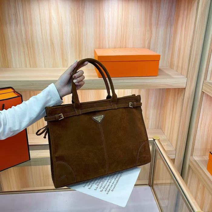 Suedette leather bag ,3A ,size 38*27*10.5cm and 32*14*10.2cm,no box,  B60-10-12
