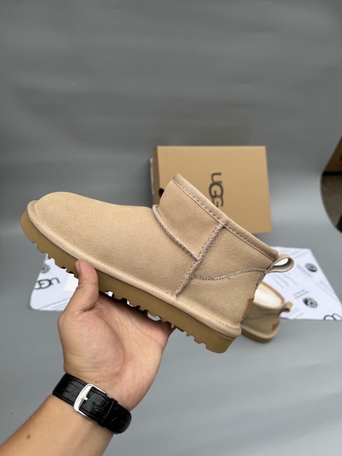 Women men leather fur boot shoes, size 35-45,  with box, SS50-368
