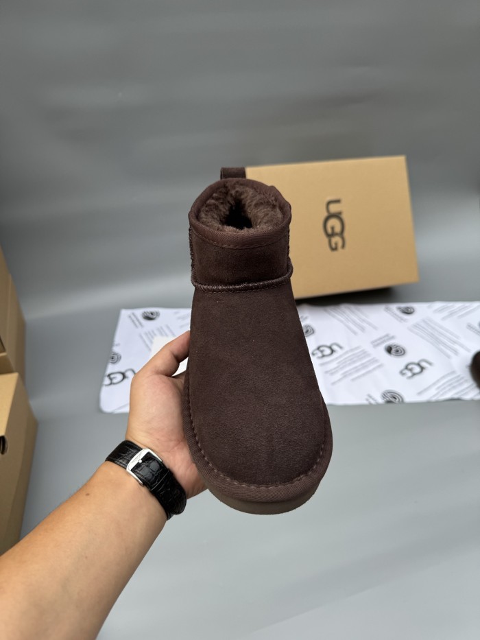 Women men leather fur boot shoes, size 35-45,  with box, SS50-371