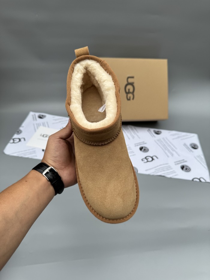 Women men leather fur boot shoes, size 35-45,  with box, SS50-367