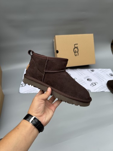 Women men leather fur boot shoes, size 35-45,  with box, SS50-371