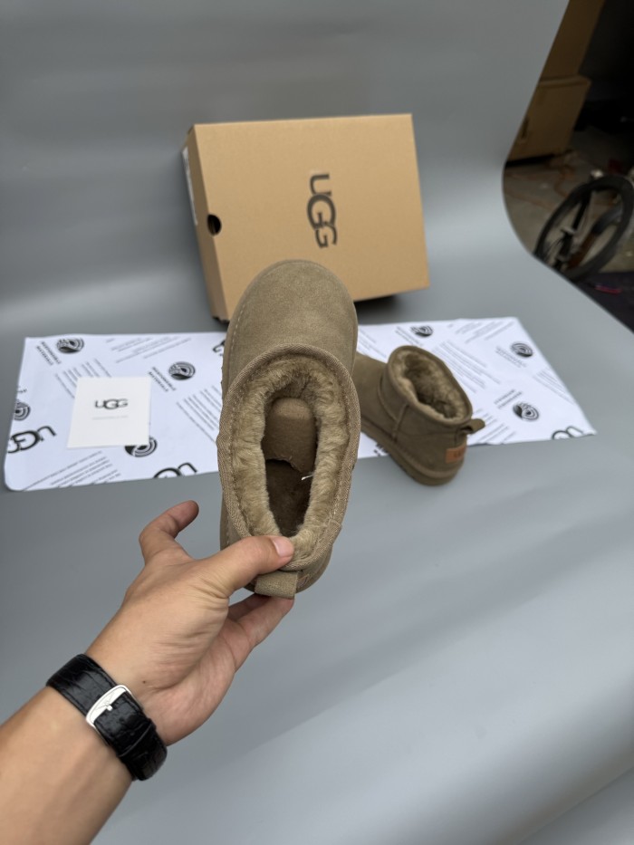 Women men leather fur boot shoes, size 35-45,  with box, SS50-372