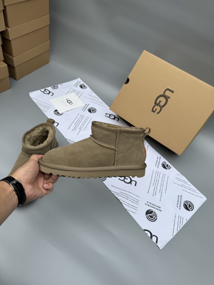 Women men leather fur boot shoes, size 35-45,  with box, SS50-372