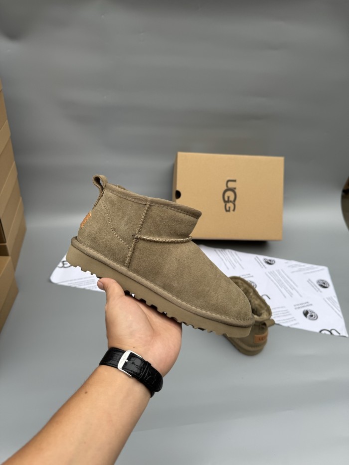 Women men leather fur boot shoes, size 35-45,  with box, SS50-372