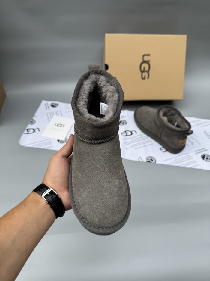 Women men leather fur boot shoes, size 35-45,  with box, SS50-370