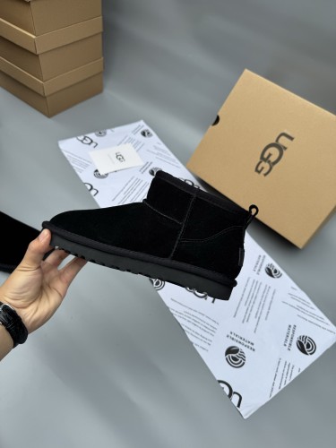 Women men leather fur boot shoes, size 35-45,  with box, SS50-369