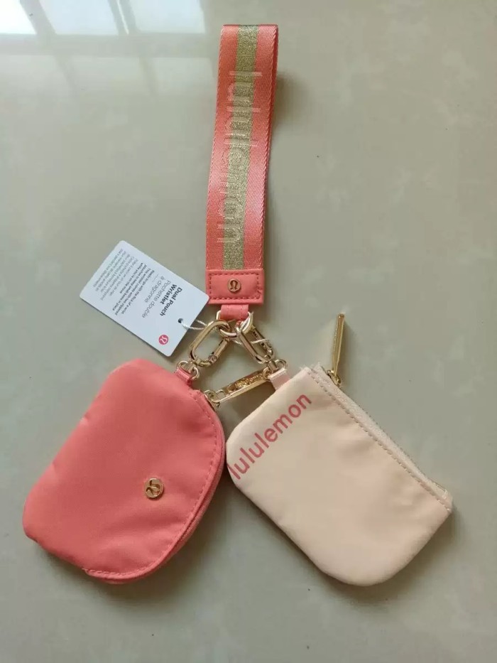 Waterproof nylon running yoga dual pouch wristlet  wrist key case coin purse bag,size 11.5*7*1cm,B25-28-56