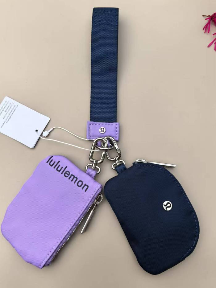 Waterproof nylon running yoga dual pouch wristlet  wrist key case coin purse bag,size 11.5*7*1cm,B25-28-56