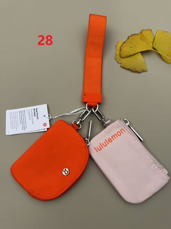 Waterproof nylon running yoga dual pouch wristlet  wrist key case coin purse bag,size 11.5*7*1cm,B25-28-56