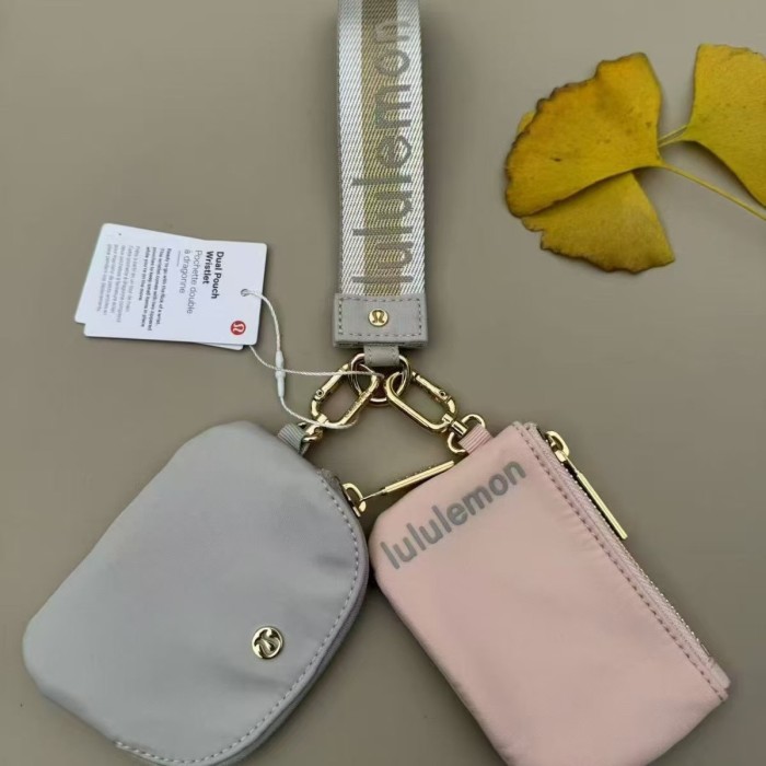 Waterproof nylon running yoga dual pouch wristlet  wrist key case coin purse bag,size 11.5*7*1cm,B25-28-56