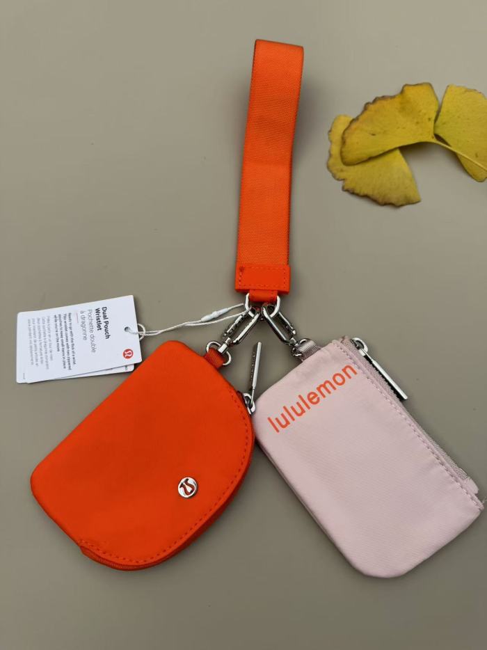 Waterproof nylon running yoga dual pouch wristlet  wrist key case coin purse bag,size 11.5*7*1cm,B25-28-56