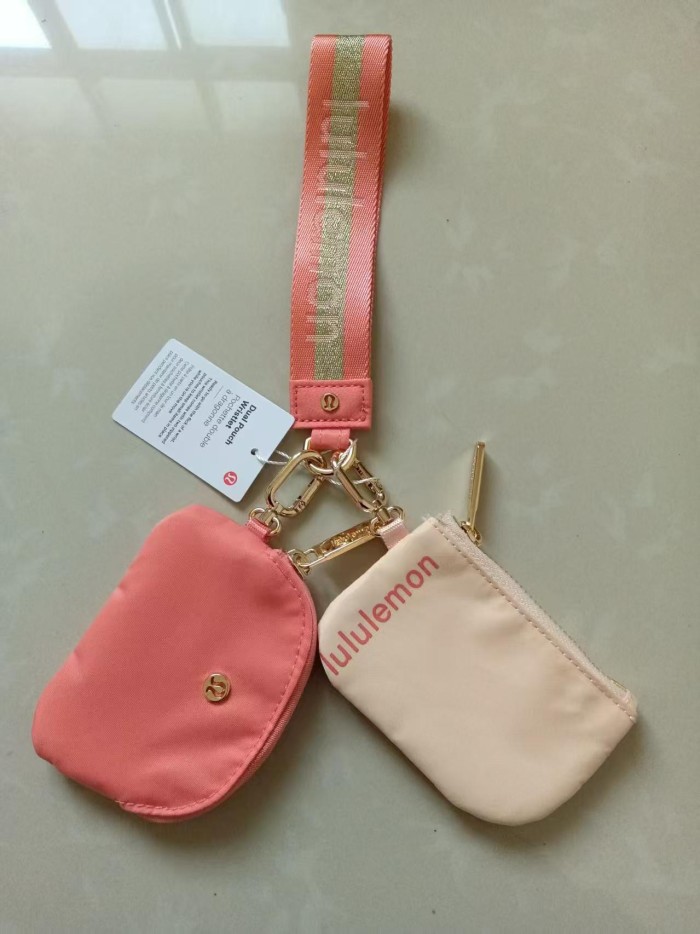 Waterproof nylon running yoga dual pouch wristlet  wrist key case coin purse bag,size 11.5*7*1cm,B25-28-56