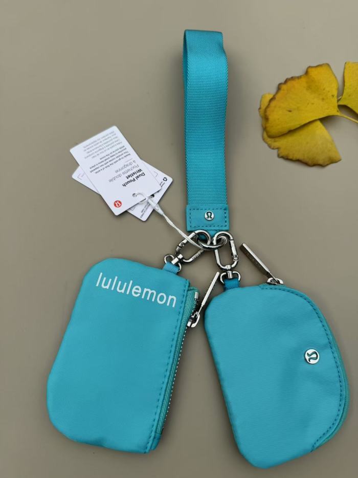 Waterproof nylon running yoga dual pouch wristlet  wrist key case coin purse bag,size 11.5*7*1cm,B25-28-56