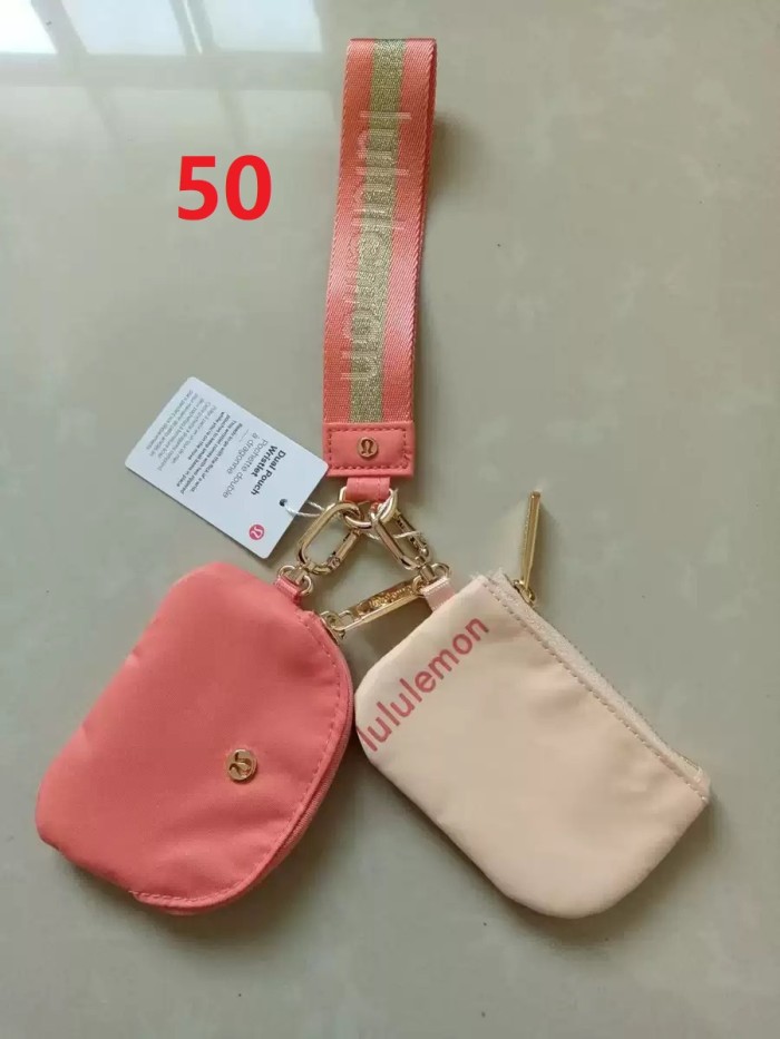 Waterproof nylon running yoga dual pouch wristlet  wrist key case coin purse bag,size 11.5*7*1cm,B25-28-56