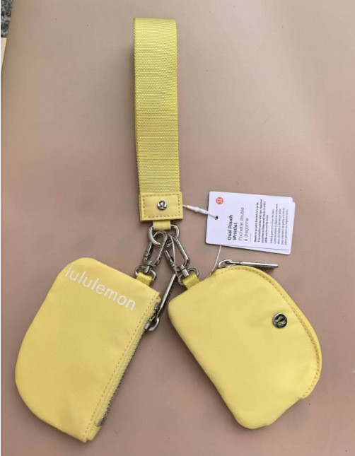 Waterproof nylon running yoga dual pouch wristlet  wrist key case coin purse bag,size 11.5*7*1cm,B25-28-56