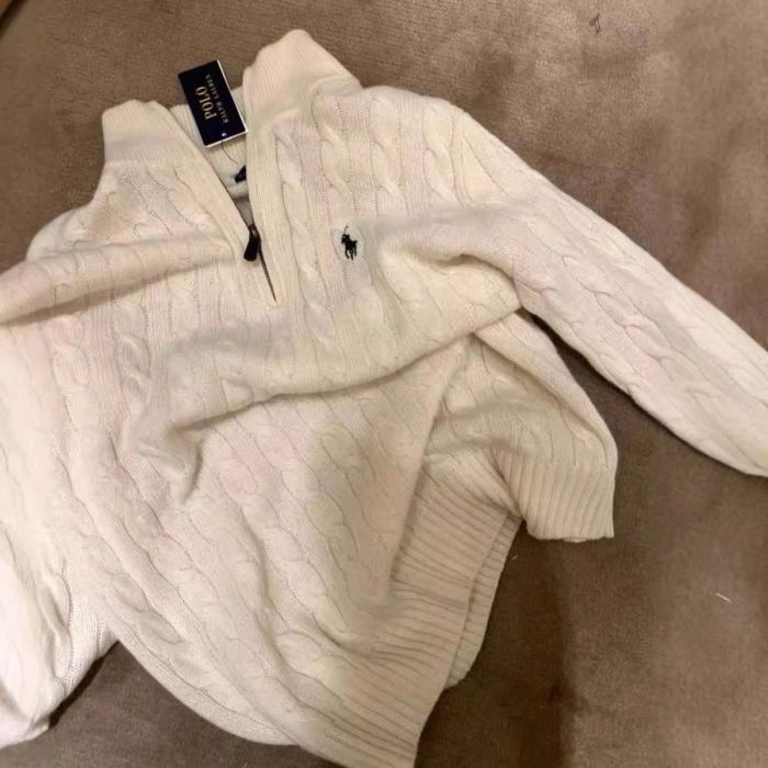 Embroidered knitted twisted stand-up collar sweater for women and men,size S-XXL,CL35-72-77