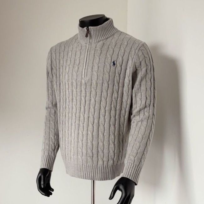 Embroidered knitted twisted stand-up collar sweater for women and men,size S-XXL,CL35-72-77
