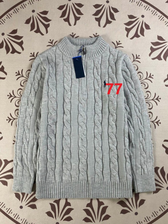 Embroidered knitted twisted stand-up collar sweater for women and men,size S-XXL,CL35-72-77