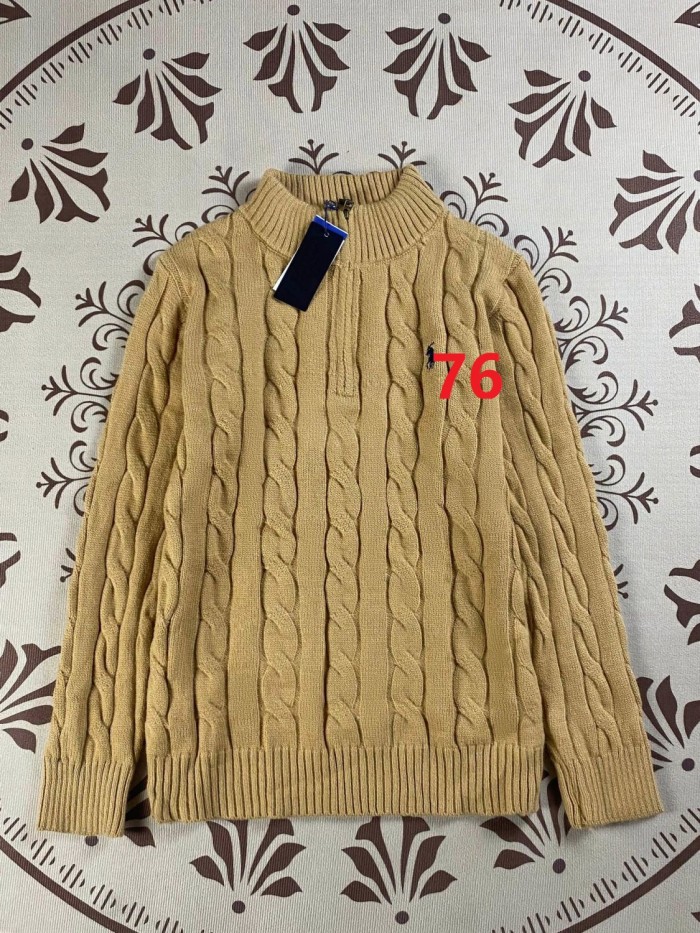 Embroidered knitted twisted stand-up collar sweater for women and men,size S-XXL,CL35-72-77