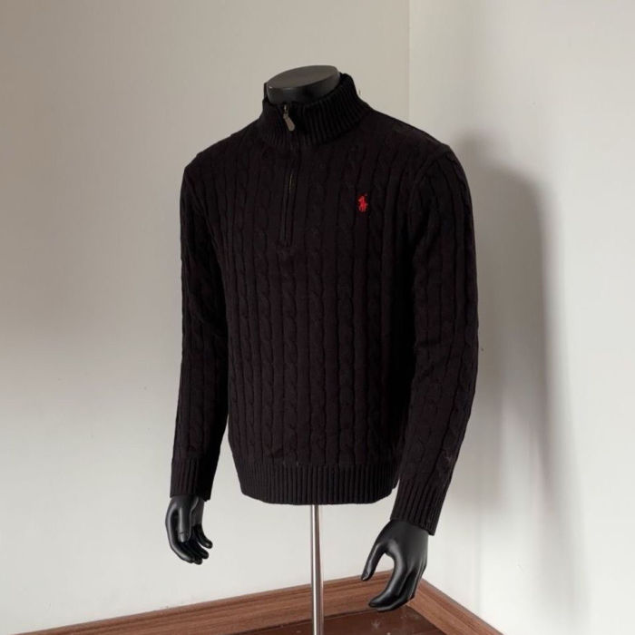 Embroidered knitted twisted stand-up collar sweater for women and men,size S-XXL,CL35-72-77