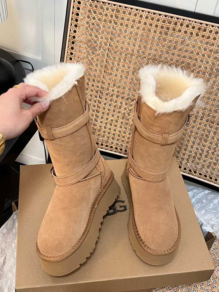 Women leather fur boot shoes, size 35-44,  with box, SS80-56