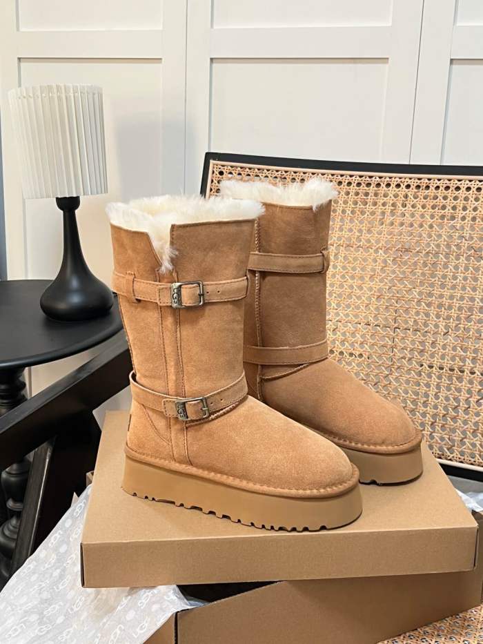 Women leather fur boot shoes, size 35-44,  with box, SS80-56