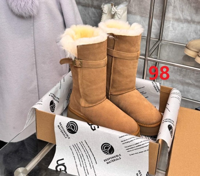 Women leather fur boot shoes, size 35-40,  with box, SS80-98