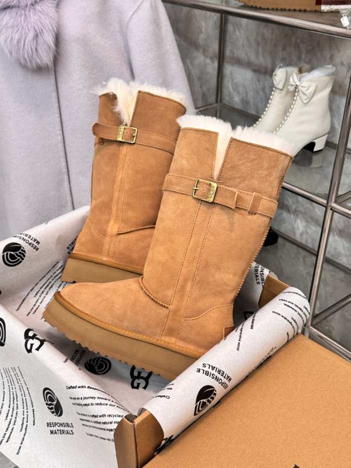 Women leather fur boot shoes, size 35-40,  with box, SS80-98