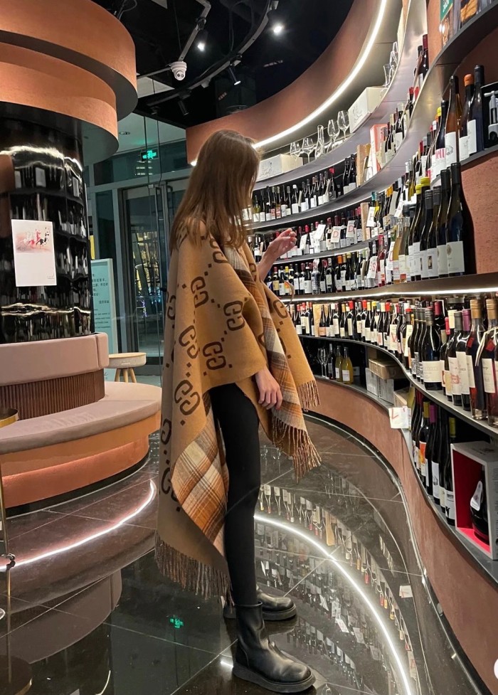 Double-sided wool and cashmere blended cape coat clothes，free size,CL60-55